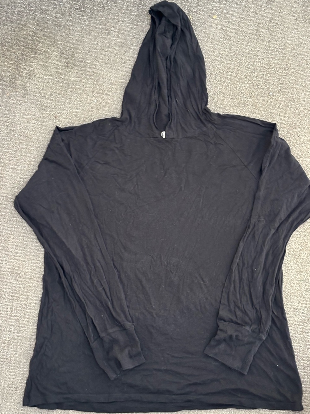 Eterne Black Long Sleeve Hooded Tee